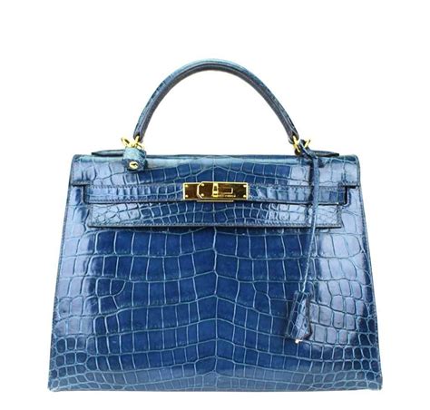 hermes kelly blue bag|Hermes Kelly Bag crocodile.